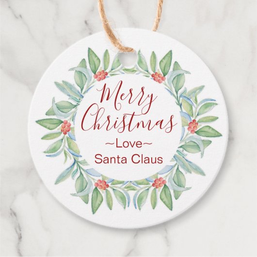 Red Holly Berries kerstcadeautassen Bedankjes Labels (Voorkant)