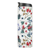 Red Holly Berries- Vrolijk Kerstfeest Thermosbeker (Geroteerd rechts)