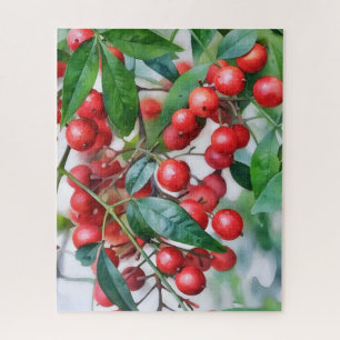 Red Holly Berry Berries Natuur Art Puzzel Legpuzzel