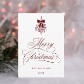 Red Holly Berry Bouquet Romantische Kerstfoto Feestdagenkaart