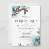 Red Holly Berry CORPORATE-kerstfeestdag Kaart (Voorkant)