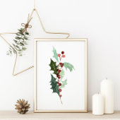 Red Holly Berry kerst Poster