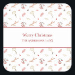 Red Holly Berry Merry Christmas Gift Stickers<br><div class="desc">Maak uw vakantiegiften extra speciaal met onze Red Holly Berry Merry Christmas Gift Stickers. Deze charmante Stickers hebben het tijdloze patroon van beige en rode vakantiebladeren,  met een oprechte "Merry Christmas"-begroeting en een aanpasbare naam,  die een persoonlijke touch aan elk cadeau toevoegt.</div>