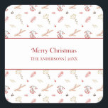 Red Holly Berry Merry Christmas Gift Stickers<br><div class="desc">Maak uw vakantiegiften extra speciaal met onze Red Holly Berry Merry Christmas Gift Stickers. Deze charmante Stickers hebben het tijdloze patroon van beige en rode vakantiebladeren,  met een oprechte "Merry Christmas"-begroeting en een aanpasbare naam,  die een persoonlijke touch aan elk cadeau toevoegt.</div>