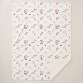 Red Holly Berry Vakantie Sherpa Deken