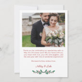 Red Holly Frame Merry & Married Christmas Photo Feestdagenkaart (Achterkant)