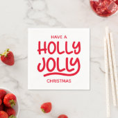 Red Holly Jolly-typografie Servet (Insitu)