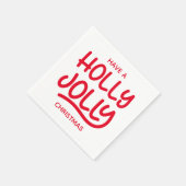 Red Holly Jolly-typografie Servet (Hoek)