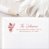 Red  Holly Kerstfeestdag Etiket (Insitu)