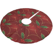 Red Holly Pattern – Elegant Christmas Style Kerstboom Rok (Gekanteld)