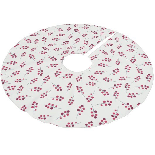 Red Holly Pip Berries Feestelijk Kerstboom Rok (Gekanteld)