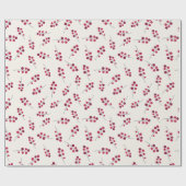 Red Holly Pip Berries Festive Holiday Cadeaupapier (Vlak)