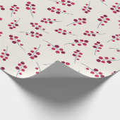 Red Holly Pip Berries Festive Holiday Cadeaupapier (Hoek)