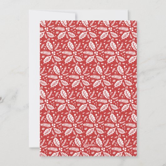 Red Holly Tilted Snapshot 2 Kerstmis Feestdagenkaart (Achterkant)