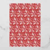Red  Holly Tilted Snapshot met kerstmis Folie Feestdagenkaart (Achterkant)