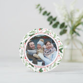 Red Holly verliest kerstfeestdag Kaart (Staand voorkant)