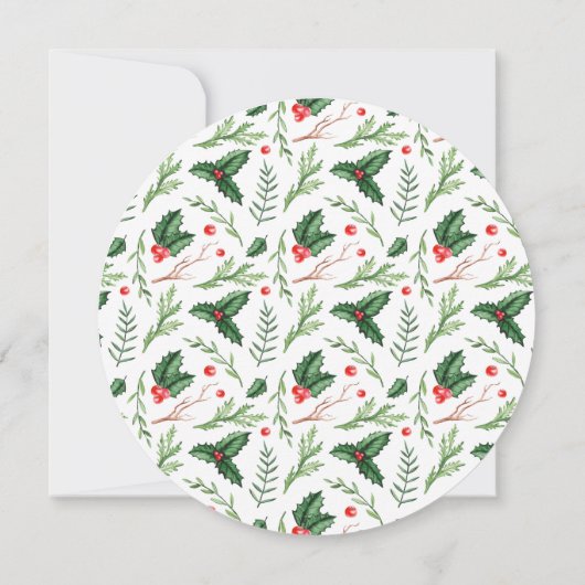 Red Holly verliest kerstfeestdag Kaart (Achterkant)