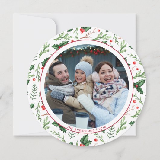 Red Holly verliest kerstfeestdag Kaart (Voorkant)