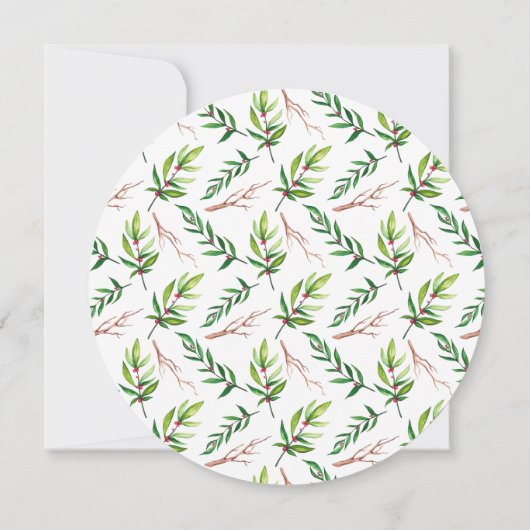 Red Holly verliest kerstfeestdag Kaart (Achterkant)