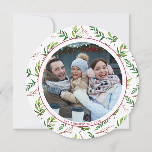 Red Holly verliest kerstfeestdag Kaart (Voorkant)