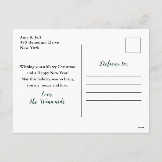 Red Holly Wreath Merry kerst Feestdagenkaart (Achterkant)