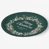 Red Holly Wreath Merry kerst Papieren Bordje (Gekanteld)