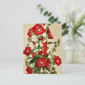 Red Hollyhocks Briefkaart (Staand voorkant)