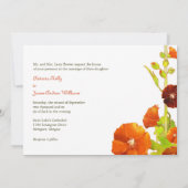 Red Hollyhocks Elegant Wedding Kaart (Achterkant)