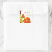 Red Hollyhocks Floral Vrijgezellenfeest Vierkante Sticker (Tas)