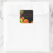 Red Hollyhocks Wedding Favor Vierkante Sticker (Tas)