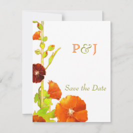 Red Hollyhocks Wedding Save the Date