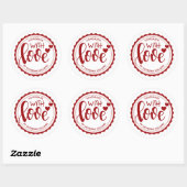 Red Homemade with Love Personalized Baking Ronde Sticker (Vel)