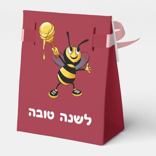 Red Honey Bee Rosh HaShana Bedankdoosjes (Achterkant)