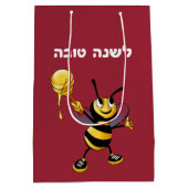 Red Honey Bee Rosh HaShana Medium Cadeauzakje (Achterkant)