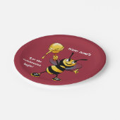 Red Honey Bee Rosh HaShana Papieren Bordje (Gekanteld)