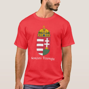 RED Hongarije Coat of Arms Nemzeti Tizenegy T-Shir T-shirt