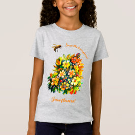 Red honingbijen, laat bloemen groeien t-shirt