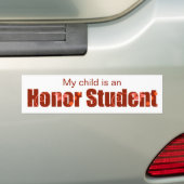 Red Honor Student Bumpersticker (Op auto)