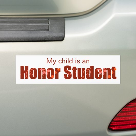 Red Honor Student Bumpersticker (Op auto)