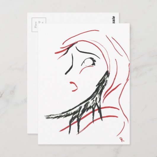 Red Hood en Wolf Briefkaart (Voorkant / Achterkant)