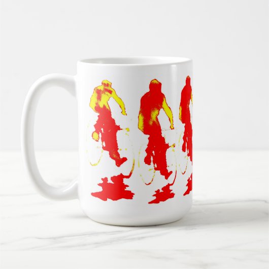 Red Hoody Bicycle Mok (Links)