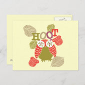 Red Hoot Owl Briefkaart (Voorkant / Achterkant)