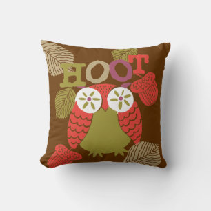 Red Hoot Uil Kussen