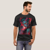 Red Horned Anime Girl T-shirt (Voorkant volledig)