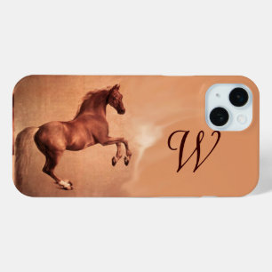 RED HORSE Antiek Pink Monogram iPhone 15 Mini Hoesje