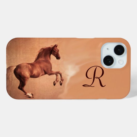 RED HORSE Antiek Pink Monogram Case-Mate iPhone Case (Achterkant (horizontaal))