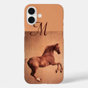 RED HORSE, Antiek roze monogram iPhone 16 Plus Hoesje