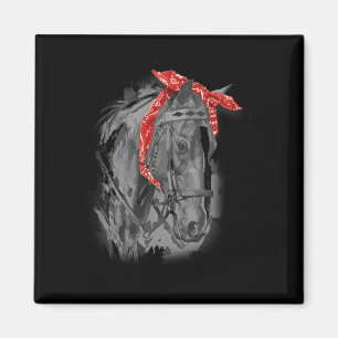 Red Horse Bandana voor paardrijden Magneet
