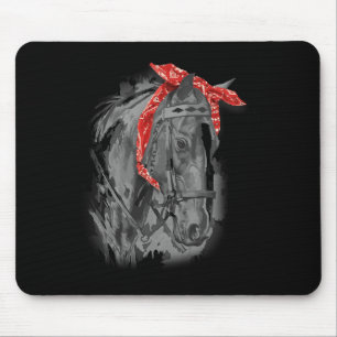 Red Horse Bandana voor paardrijden Muismat