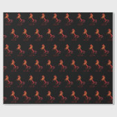 Red Horse Fire Art Cadeaupapier (Vlak)